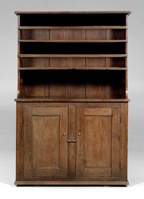 Virginia walnut pewter cupboard,