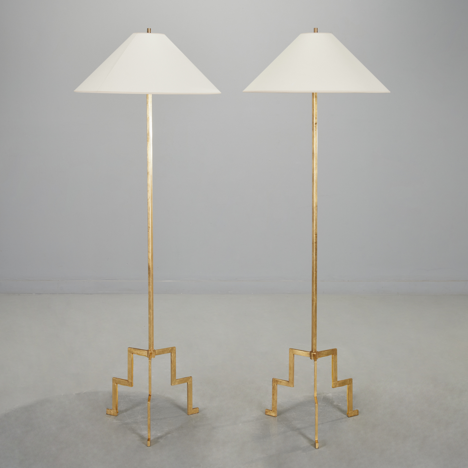 VISUAL COMFORT, PAIR GILDED FLOOR