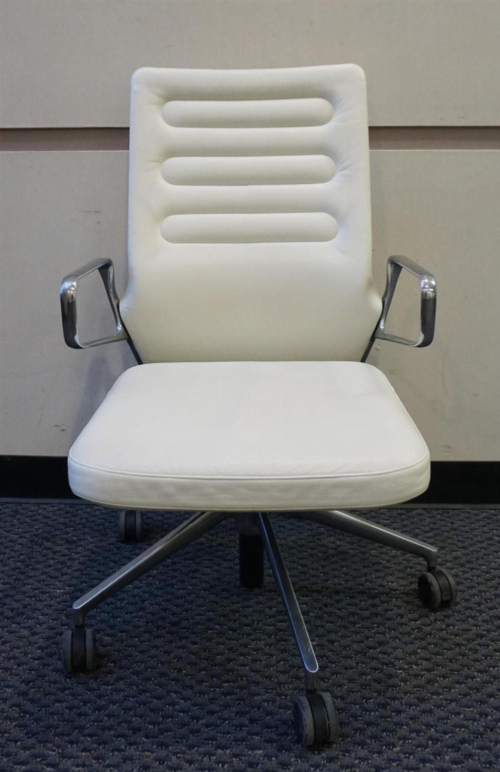VITRA WHITE LEATHER AND CHROME