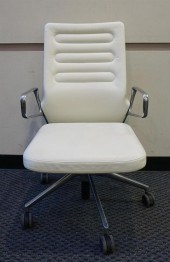 VITRA WHITE LEATHER AND CHROME