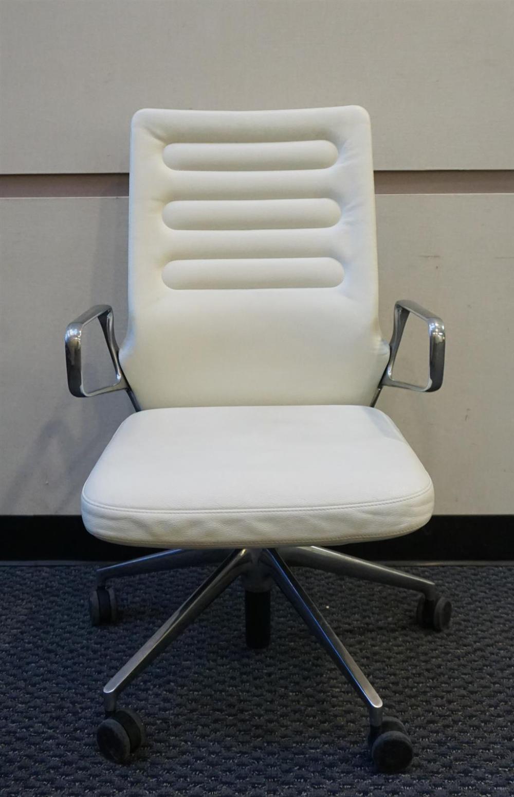 VITRA WHITE LEATHER AND CHROME