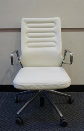 VITRA WHITE LEATHER AND CHROME