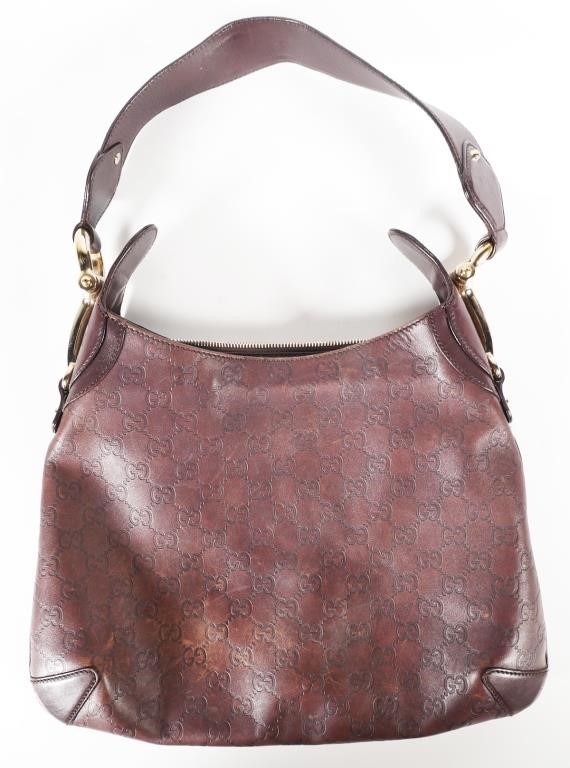 VTG GUCCI BROWN LEATHER HOBO