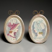 W. E. FAGER, PAIR WATERCOLORS