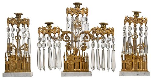 W. F. SHAW GILT METAL GIRANDOLE