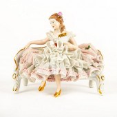 W R DRESDEN ART FIGURINE, SEAT