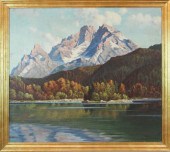 W. THIELE OIL ON BOARD, MOUNTA