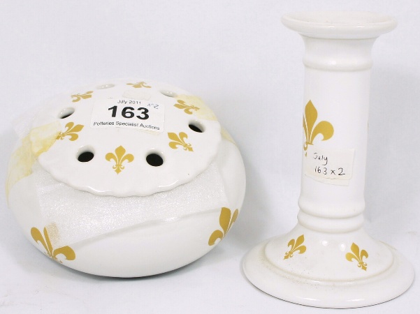 Wade White and Gold Flower Bowl