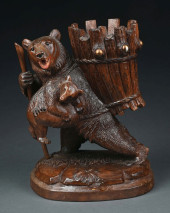 WALKING BEAR W/ STICK & CUB CI
