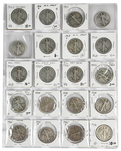 WALKING LIBERTY HALF DOLLARS,