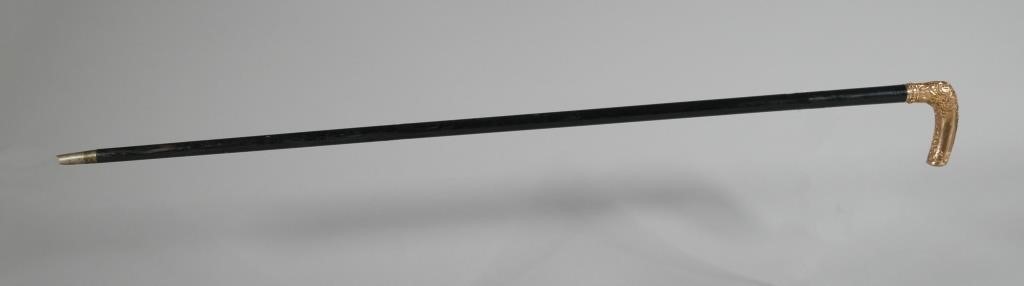 WALKING STICK, GOLD PLATED