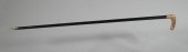 WALKING STICK, GOLD PLATED HAN