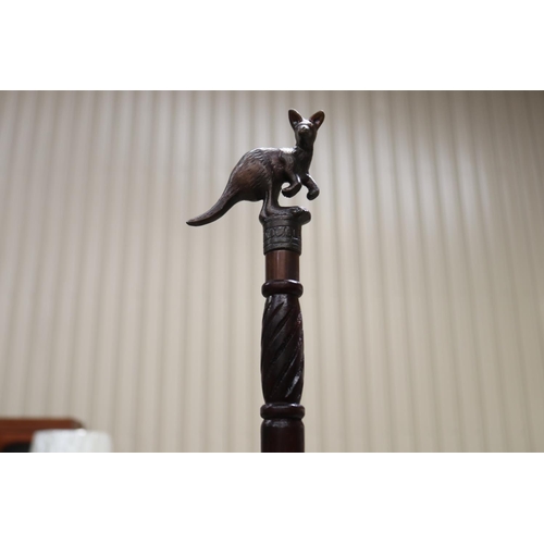 Walking stick with a kangaroo