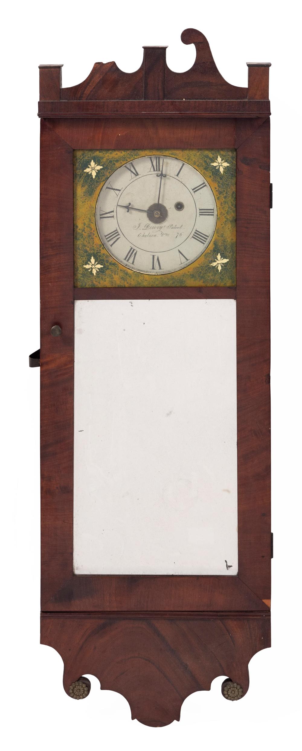 WALL CLOCK MASSACHUSETTS, 19TH
