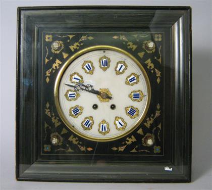Wall clock    Of ebonized wood with