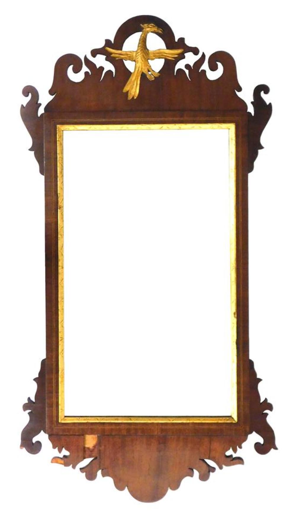 WALL MIRROR, 19TH C., HARDWOOD