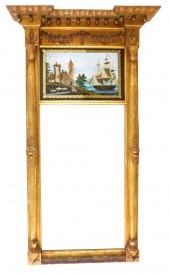 WALL MIRROR, ENGLISH, LATE 18T