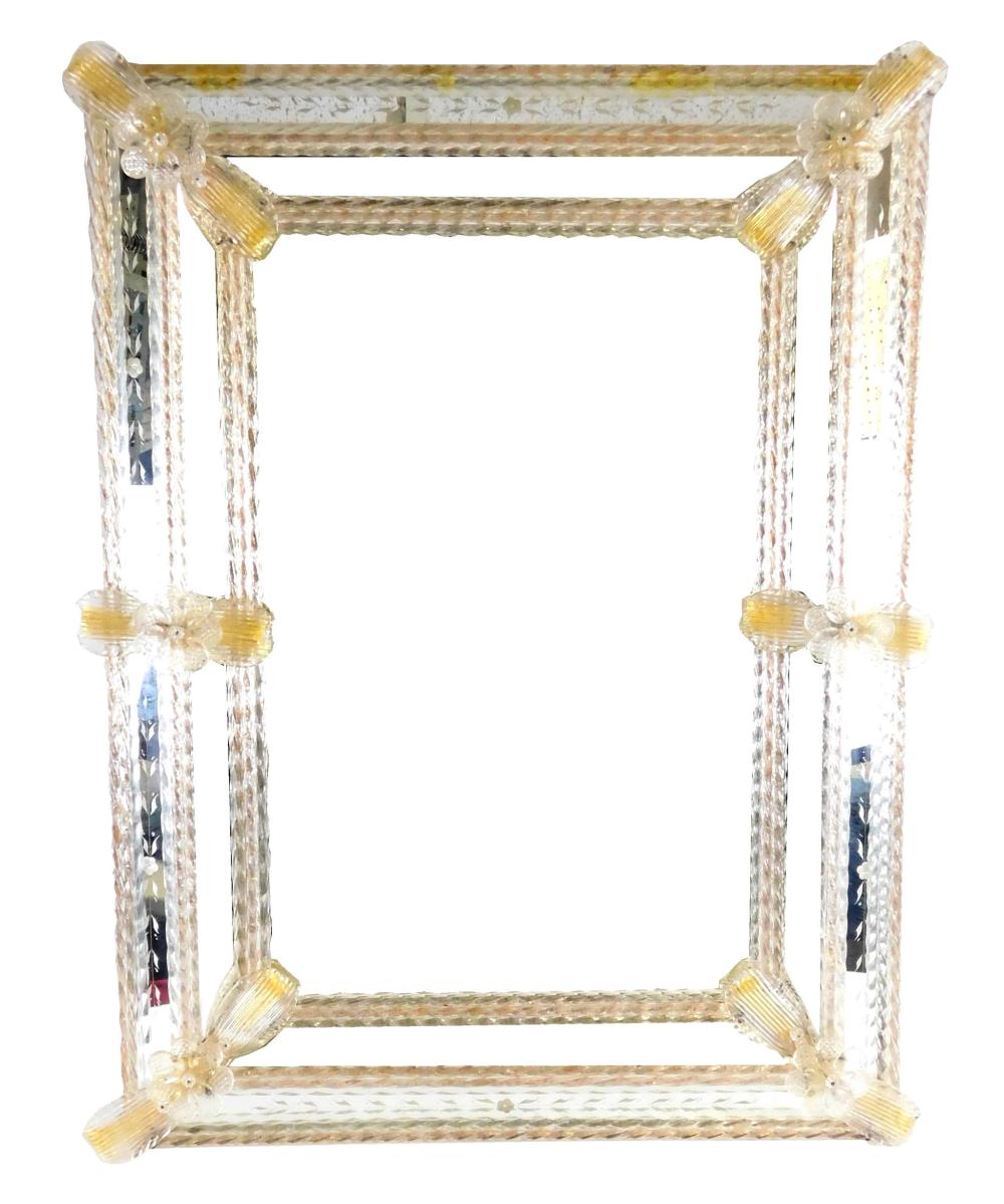 WALL MIRROR, VENETIAN GLASS, 20TH