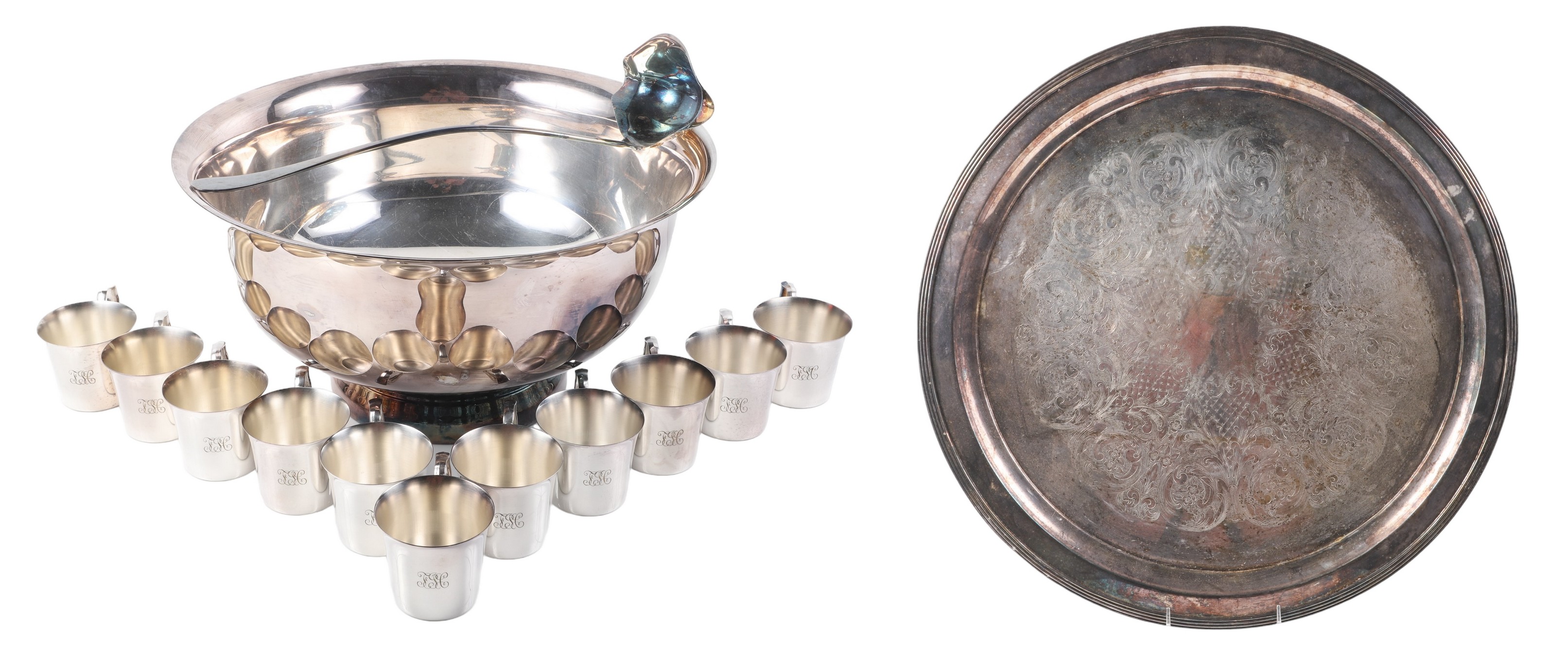 Wallace silver plate punch bowl