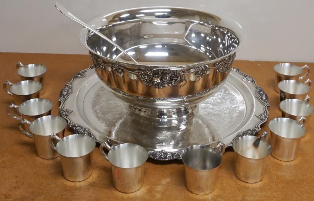 WALLACE SILVER PLATE PUNCH BOWL,