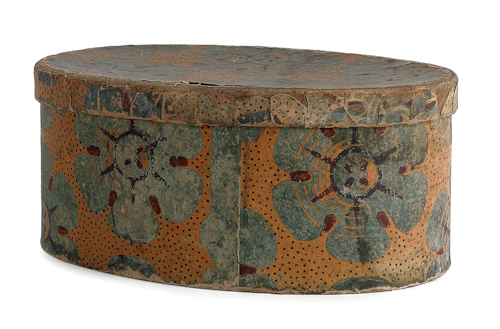 Wallpaper box mid 19th c. with blue