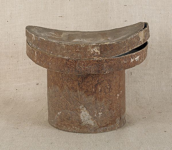 Wallpaper covered hat box early