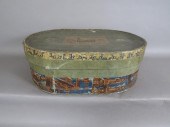 WALLPAPER COVERED OVAL LIDDED