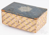 WALLPAPER COVERED SEWING BOX,