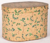 WALLPAPER COVERED WOOD HAT BOX