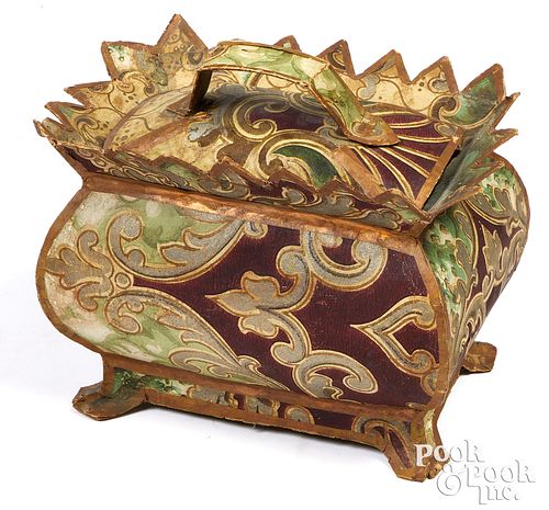 WALLPAPER DRESSER BOX, 19TH