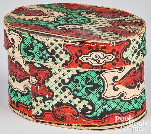 WALLPAPER DRESSER BOX, 19TH