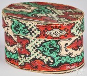 WALLPAPER DRESSER BOX, 19TH C.