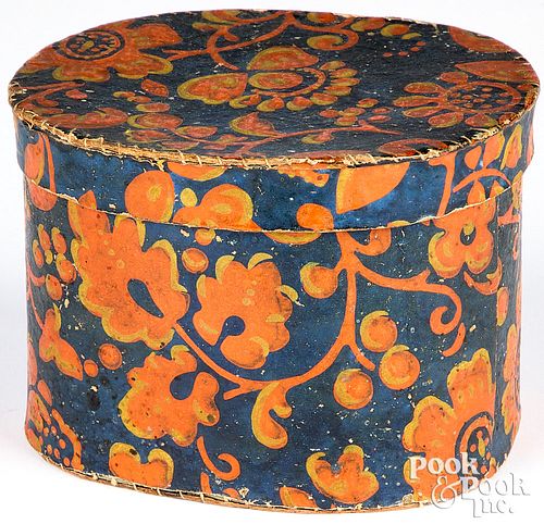 WALLPAPER DRESSER BOX, 19TH