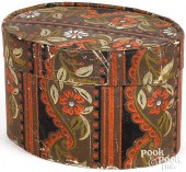 WALLPAPER DRESSER BOX, 19TH C.
