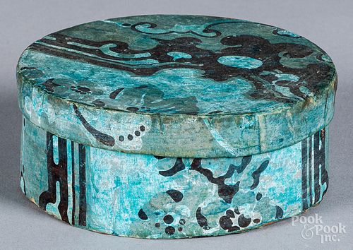 WALLPAPER DRESSER BOX, 19TH