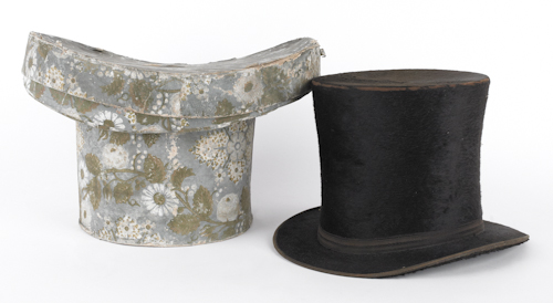 Wallpaper hat box mid 19th c.