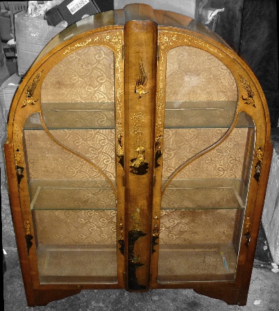 Walnut 1930s domed top display