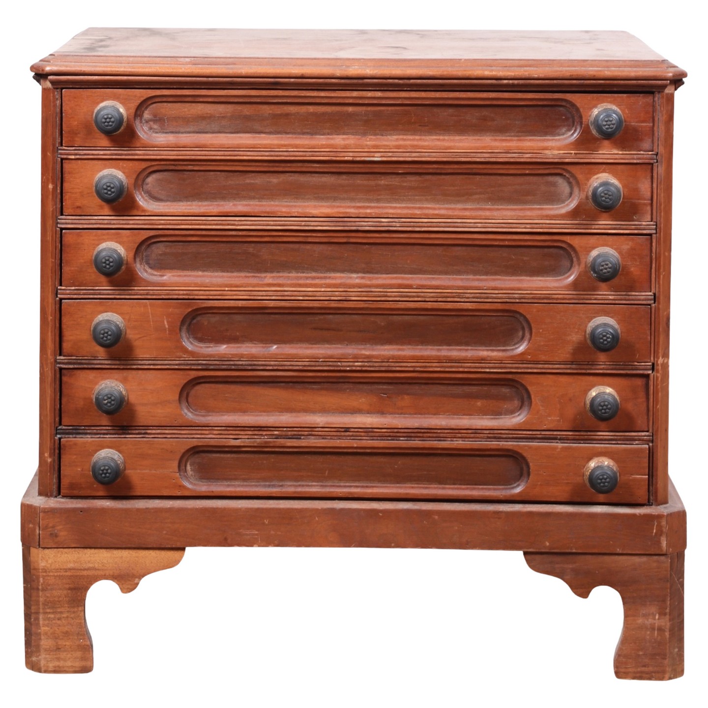 Walnut 6-drawer spool cabinet,