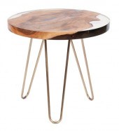 WALNUT AND ACRYLIC SIDE TABLEW