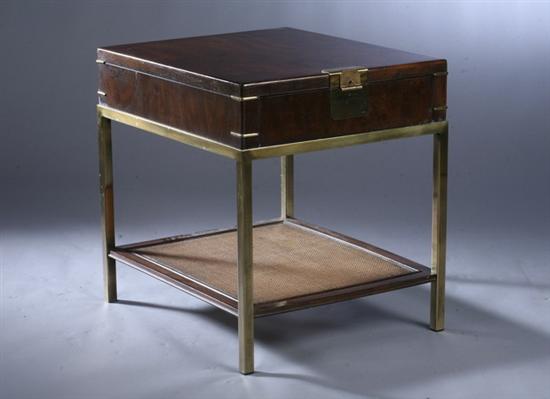 WALNUT AND BRASS MOUNTED SIDE