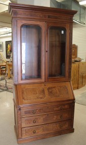 WALNUT AND BURL WALNUT SECRETA