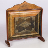 WALNUT AND GILT-TOOLED LEATHER