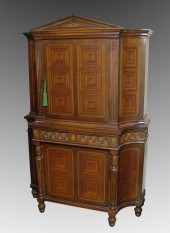 WALNUT AND MAHOGANY VENEER DOU