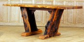 WALNUT AND PINE MODERN TRESTLE
