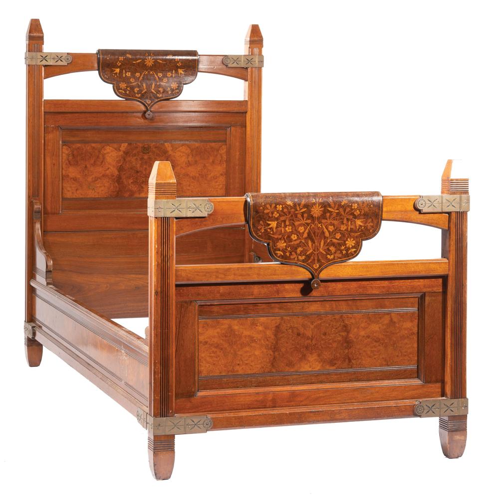 WALNUT BEDSTEAD POSSIBLY HERTER