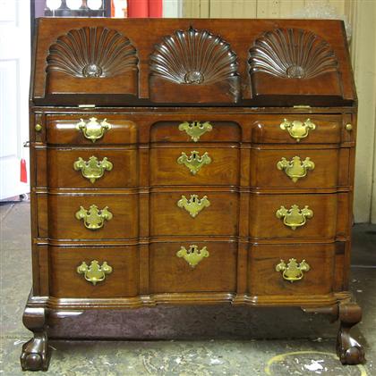 Walnut block front desk    new