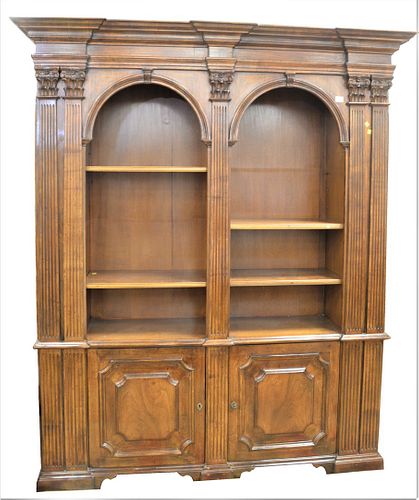 WALNUT BOOKCASE, WITH FLUTED