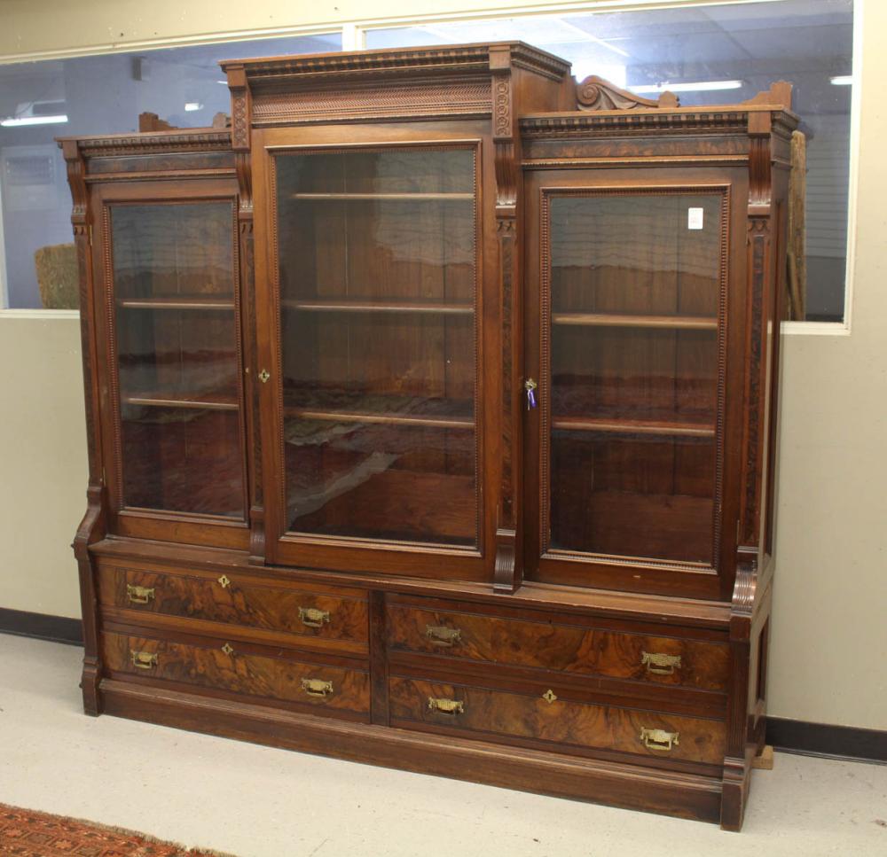 WALNUT BREAKFRONT CABINET