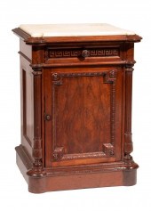 WALNUT, BURL COMMODE, STENCILE