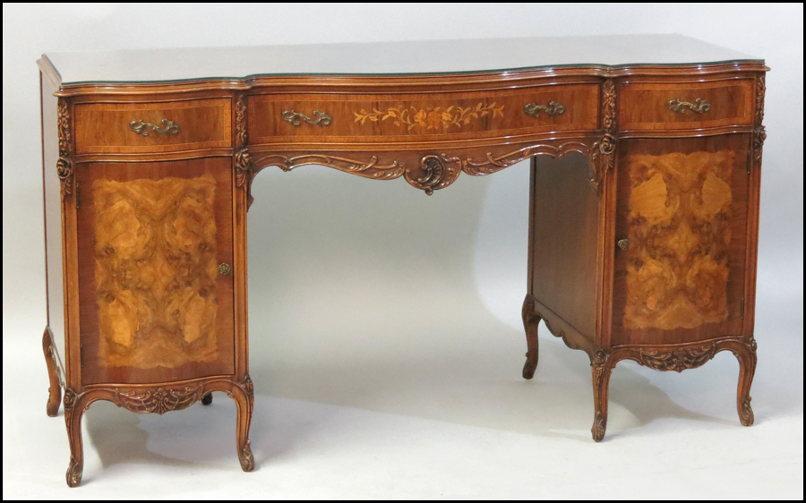 WALNUT CARVED DINNING SUITE.